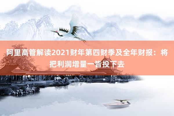 阿里高管解读2021财年第四财季及全年财报：将把利润增量一皆投下去